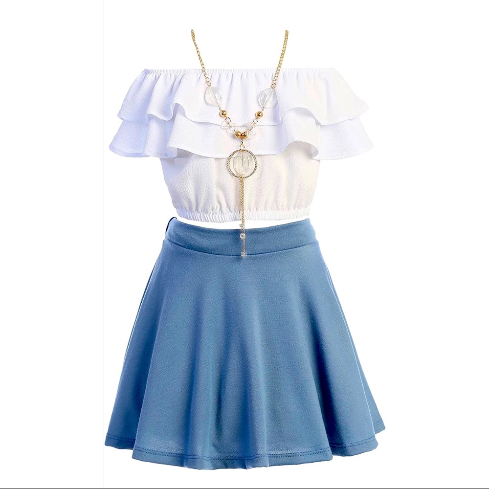 Crop top and skirt set for girls